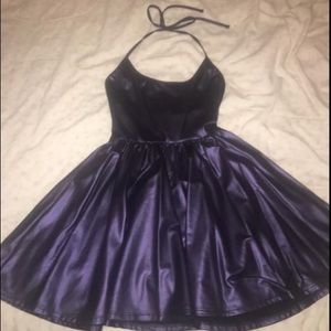 AA Shiny/Metallic Tricot Skater Dress
